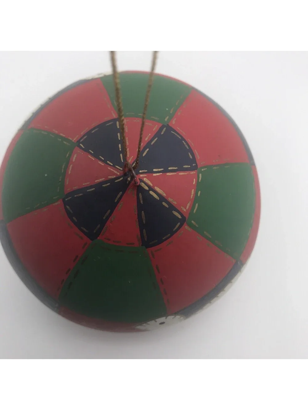 Vintage Hand Painted Top Christmas Ornament Patchwork Dove Resin Christmas 5”
